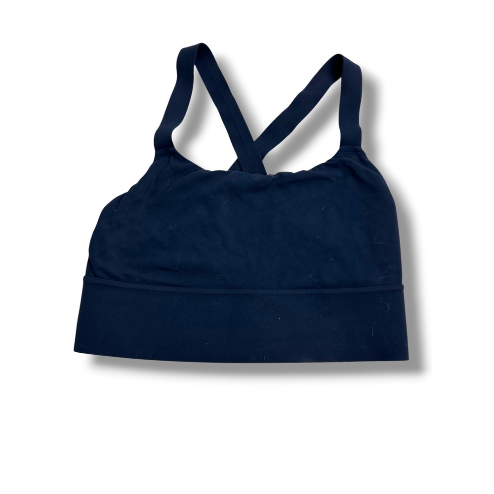 Athleta Sports Bra Women Small Navy Blue Excellent Crossback Longline Warrior